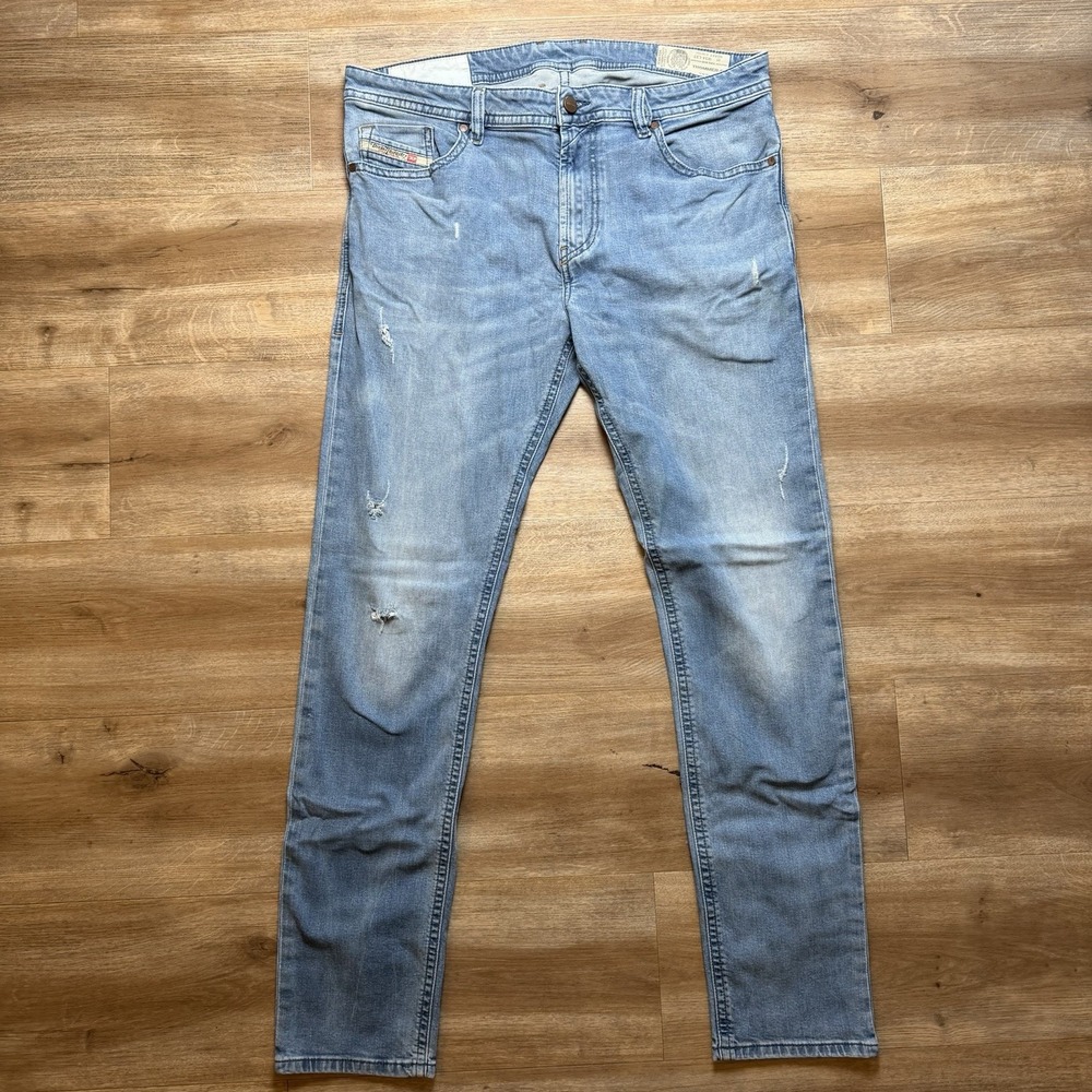 Diesel Jeans Men 34x32 Gray Thommer-C Slim Skinny Fit Stretch Denim Thrash RCKBY